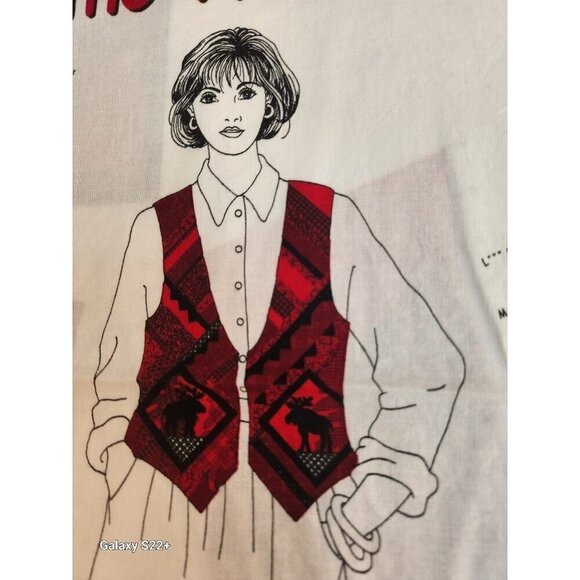 DREAMSPINNERS - Red Black Fabric Panel, Out of the Woods Adult Vest Panel by VIP - Picture 1 of 7
